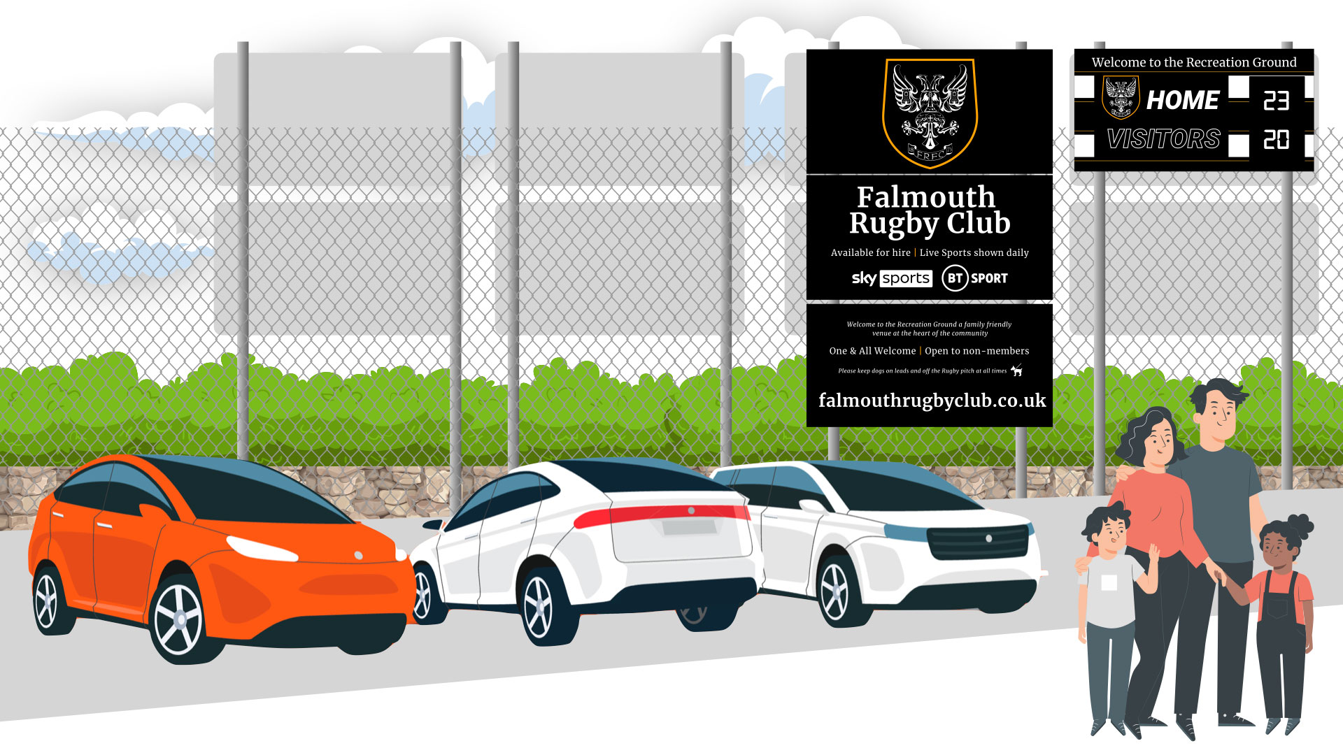 Falmouth Rugby Club Parking at Falmouth Recreation Ground